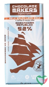 Chocolatemakers Reep tres hombres 52% melk cacaonibs & koffie bio