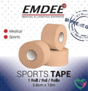 Emdee Sport tape 3.8 cm x 10 m huidkleur