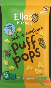 Ella's Kitchen Puff pops peas sweetcorn 10+ maanden bio